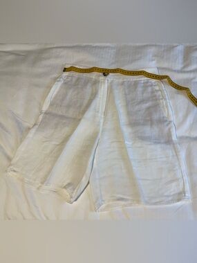 Massimo Dutti White Linen Blend Men's Shorts